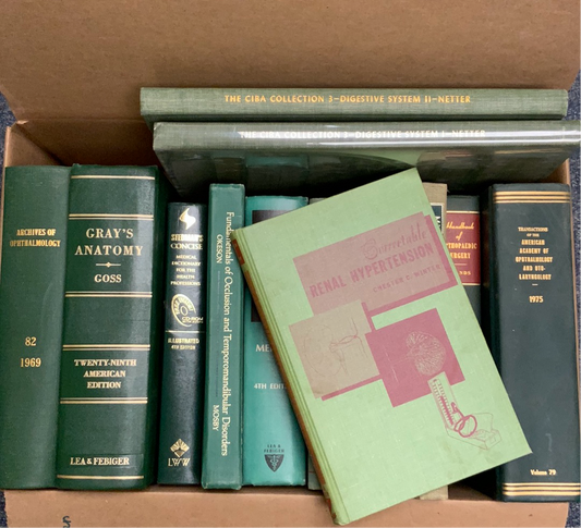 Vintage Green Medical Books: 13 Books- Book Bundle by Theme