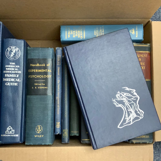 Vintage Blue Medical Books: 12 Books- Book Bundle by Theme