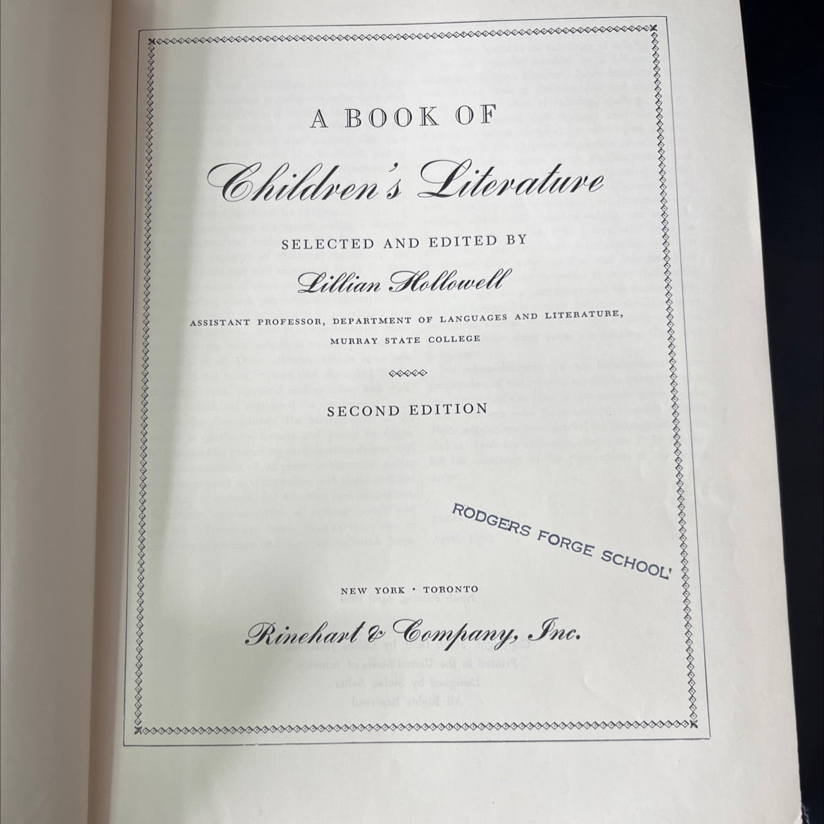 a book of children's literature book, by Lillian Hollowell, 1959 Hardcover, Vintage image 2