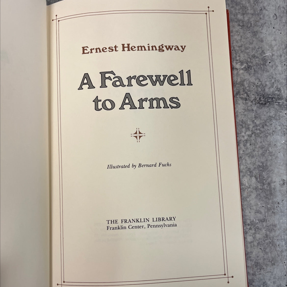 a farewell to arms book, by ernest hemingway, 1979 Leather, Vintage image 2