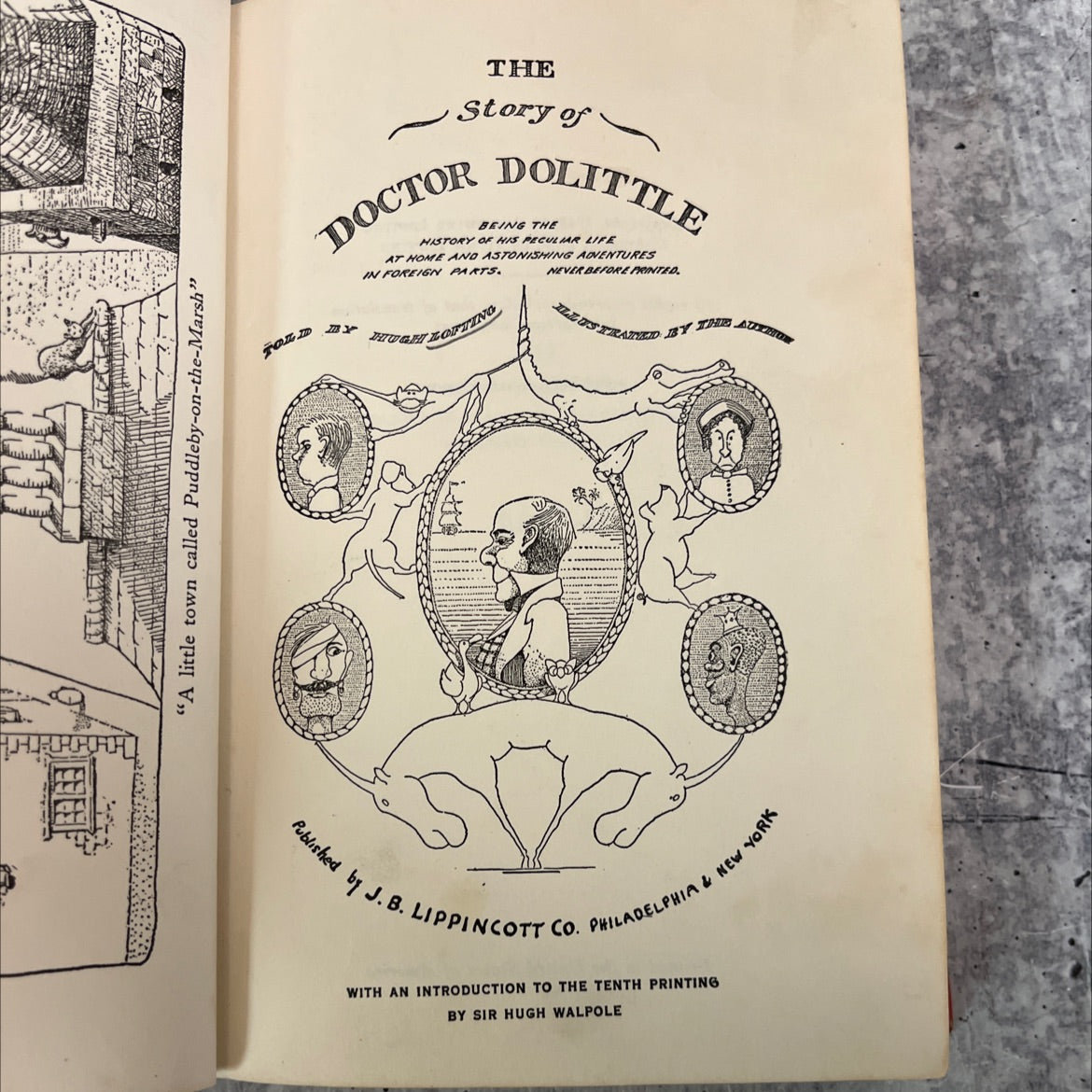 a little town called puddleby-on-the-marsh book, by hugh lofting, 1948 Hardcover, Vintage image 2