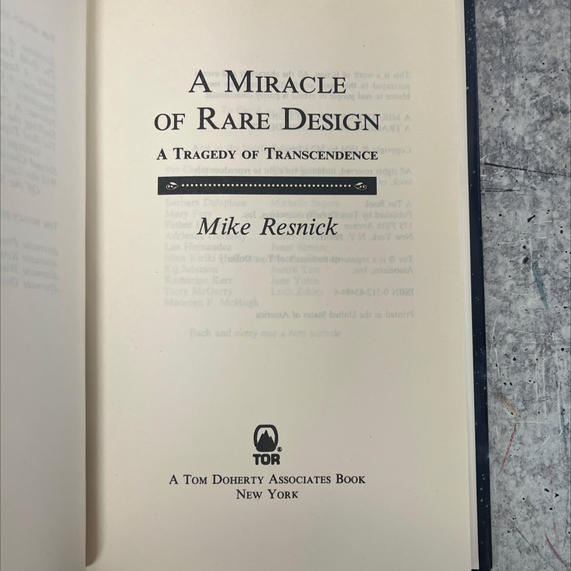 a miracle of rare design: a tragedy of transcendence book, by mike resnick, 1994 Hardcover, First Edition image 2