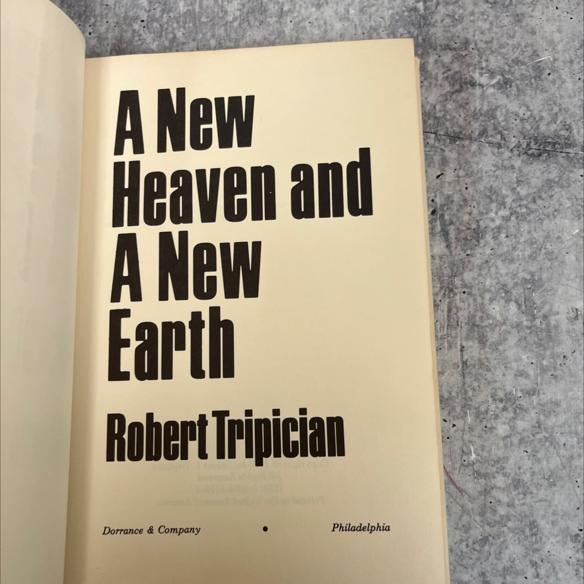 a new heaven and a new earth book, by Robert J. Tripician, 1975 Hardcover image 2