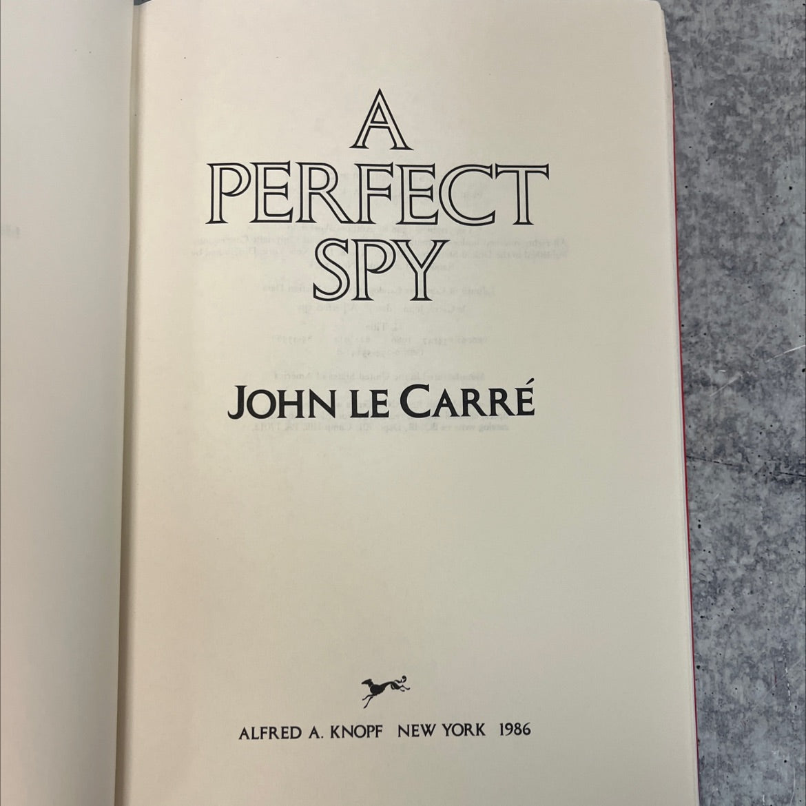 a perfect spy book, by john le carré, 1986 Hardcover, Vintage image 2