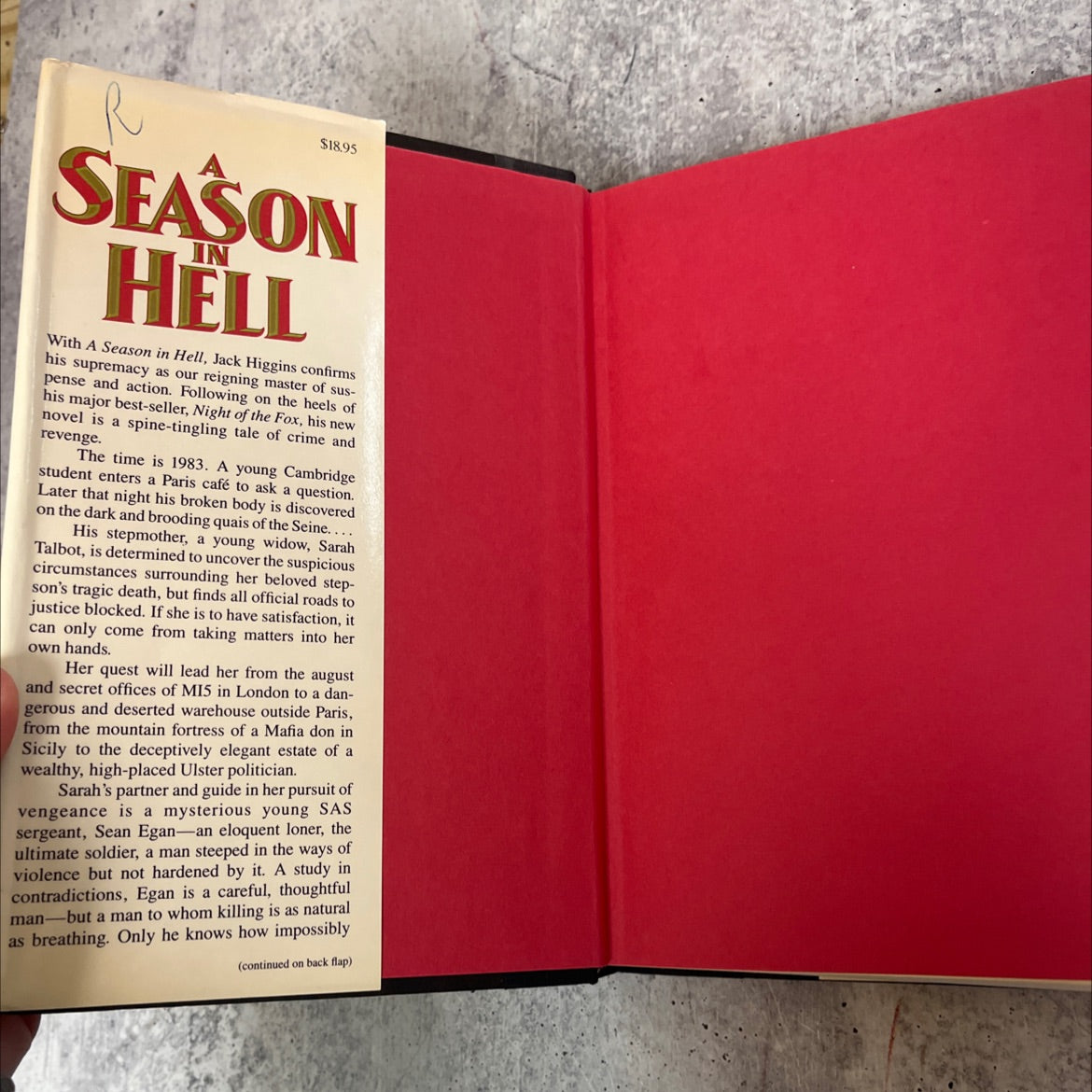 a season in hell book, by Jack Higgins, 1989 Hardcover image 4