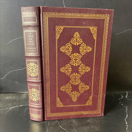 a tale of two cities book, by charles dickens, 1983 Leather, Vintage image 1