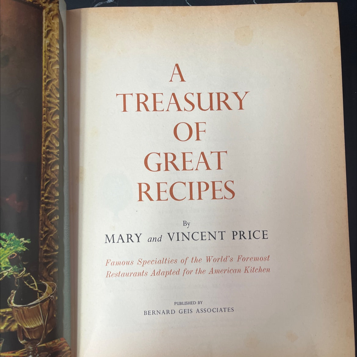 a treasury of great recipes book, by mary and vincent price, 1965 Hardcover, Vintage image 2