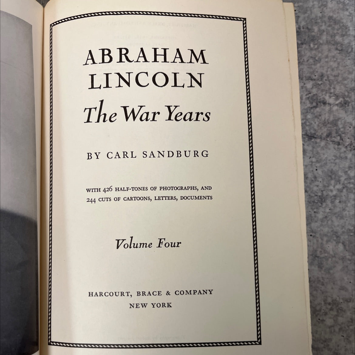 abraham lincoln the war years book, by carl sandburg, 1939 Hardcover image 2