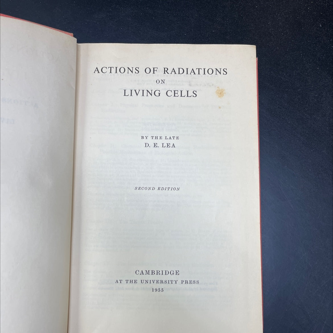 actions of radiations on living cells book, by d. e. lea, 1955 Hardcover image 2