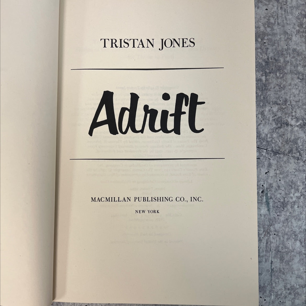 adrift book, by tristan jones, 1980 Hardcover, First Edition, Vintage image 2