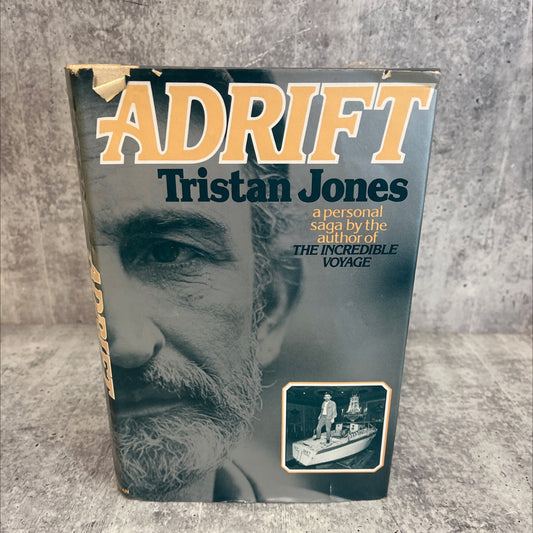 adrift book, by tristan jones, 1980 Hardcover, First Edition, Vintage image 1