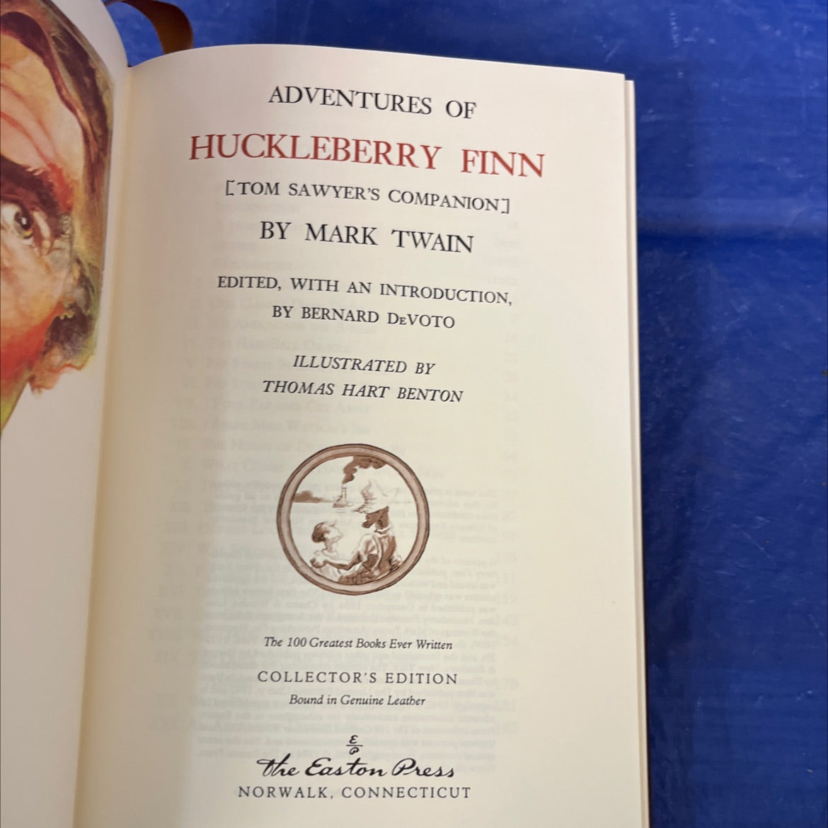 adventures of huckleberry finn [tom sawyer's companion] book, by mark twain, 1994 Leather image 2