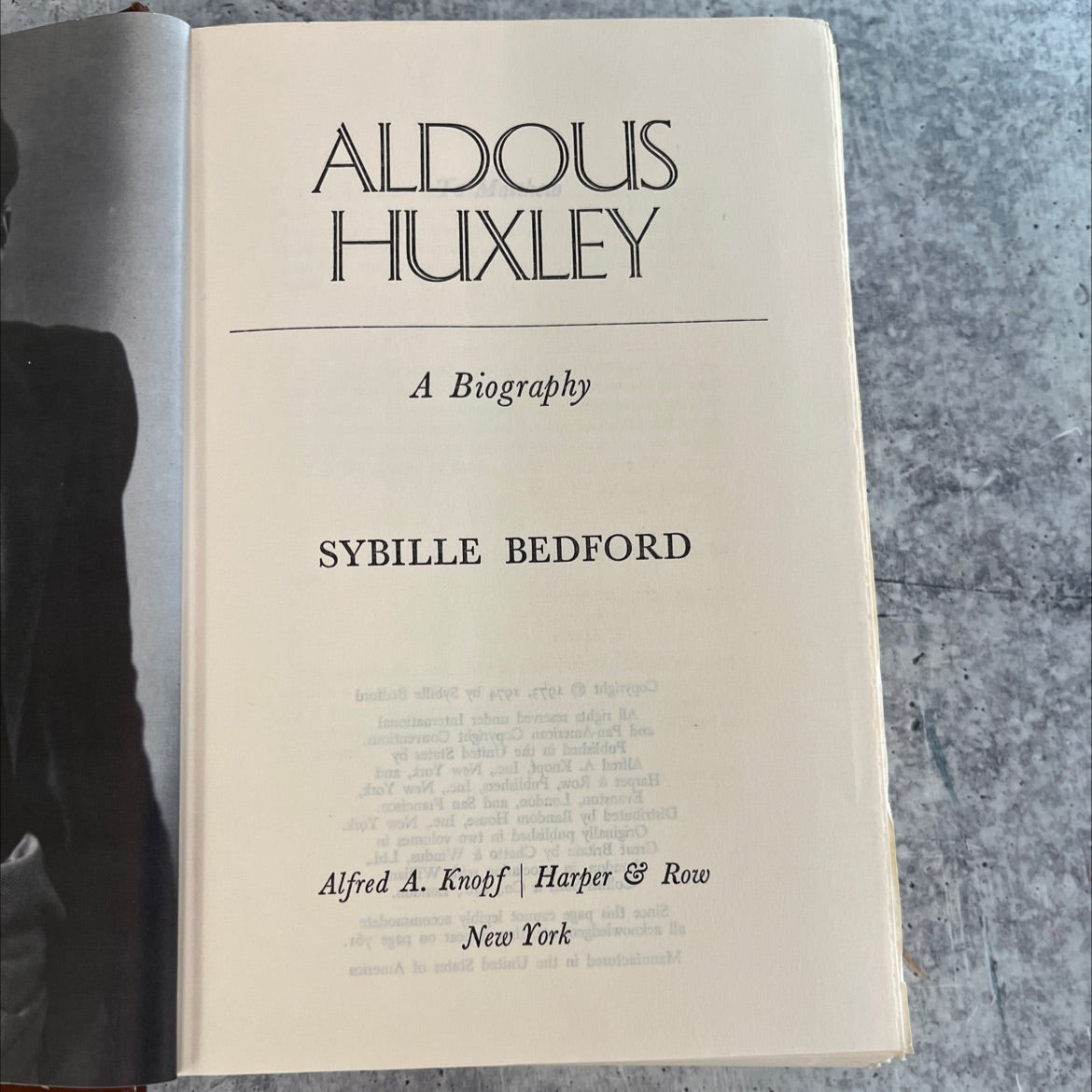 aldous huxley a biography book, by sybille bedford, 1974 Hardcover image 2