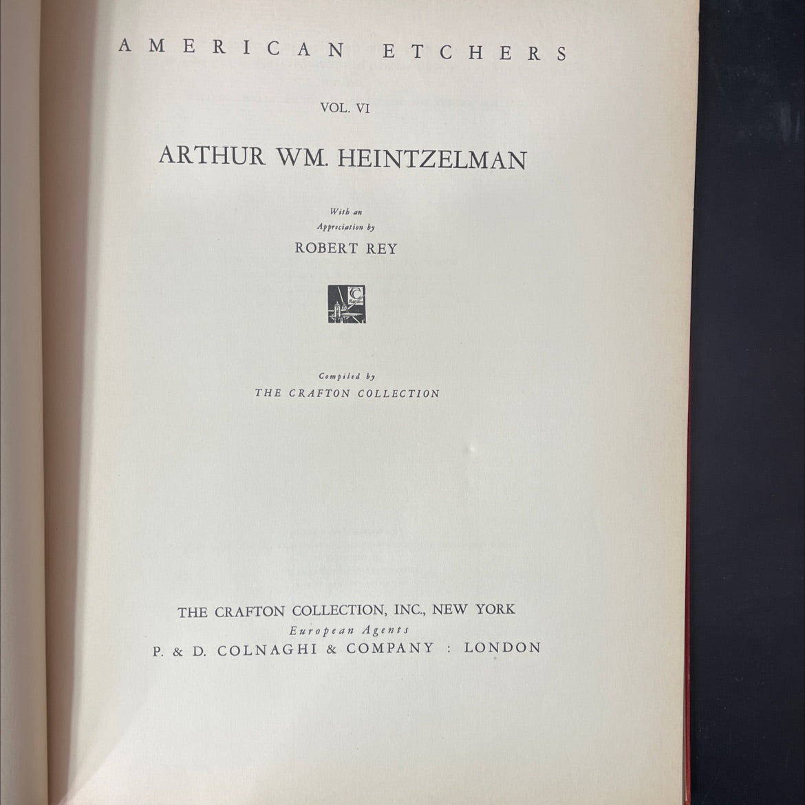 american etchers vol. vi book, by arthur wm. heintzelman, 1930 Hardcover, Antique image 2