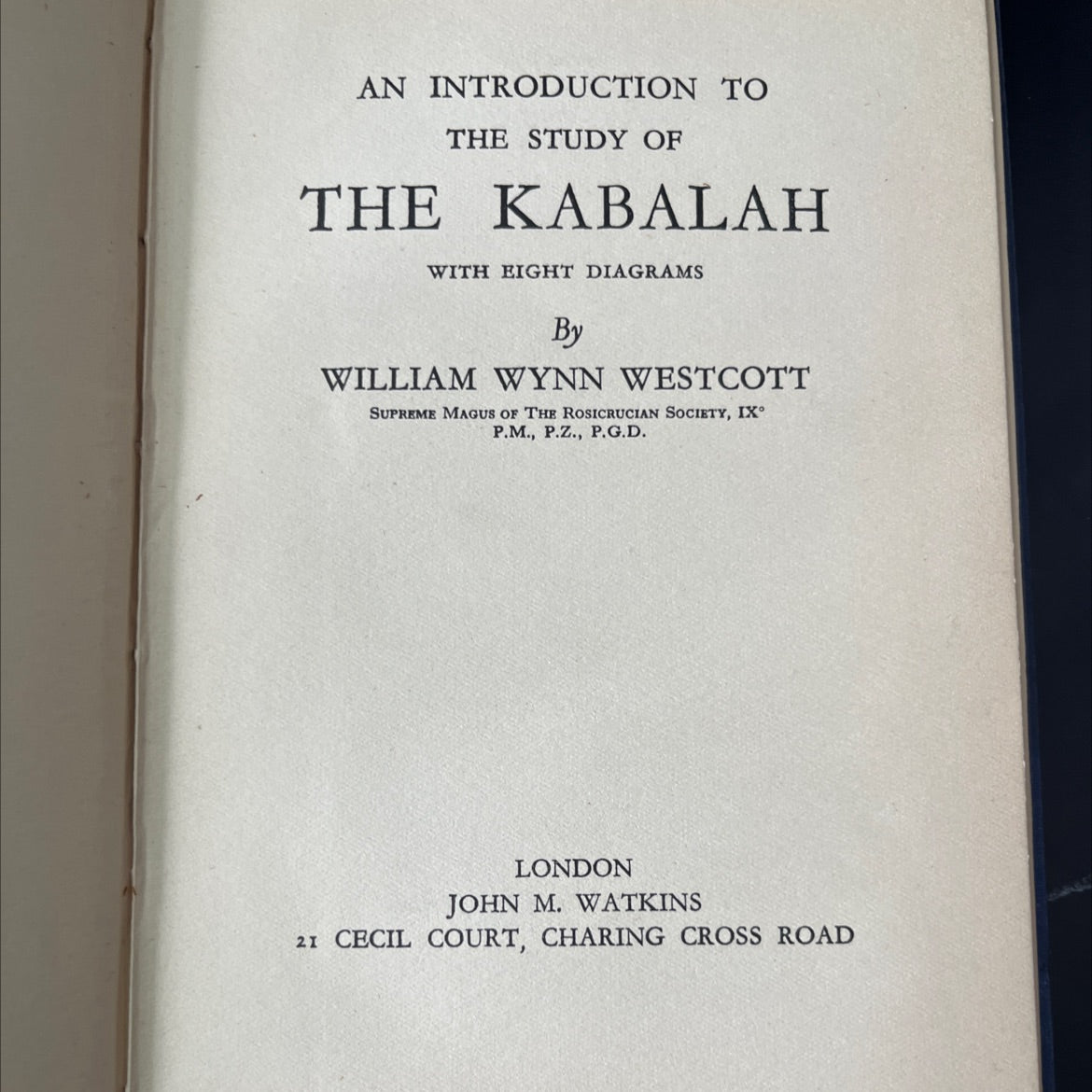 an introduction to the study of kabalah with eight diagrams book, by william wynn westcott, 1926 Hardcover, Rare, image 2