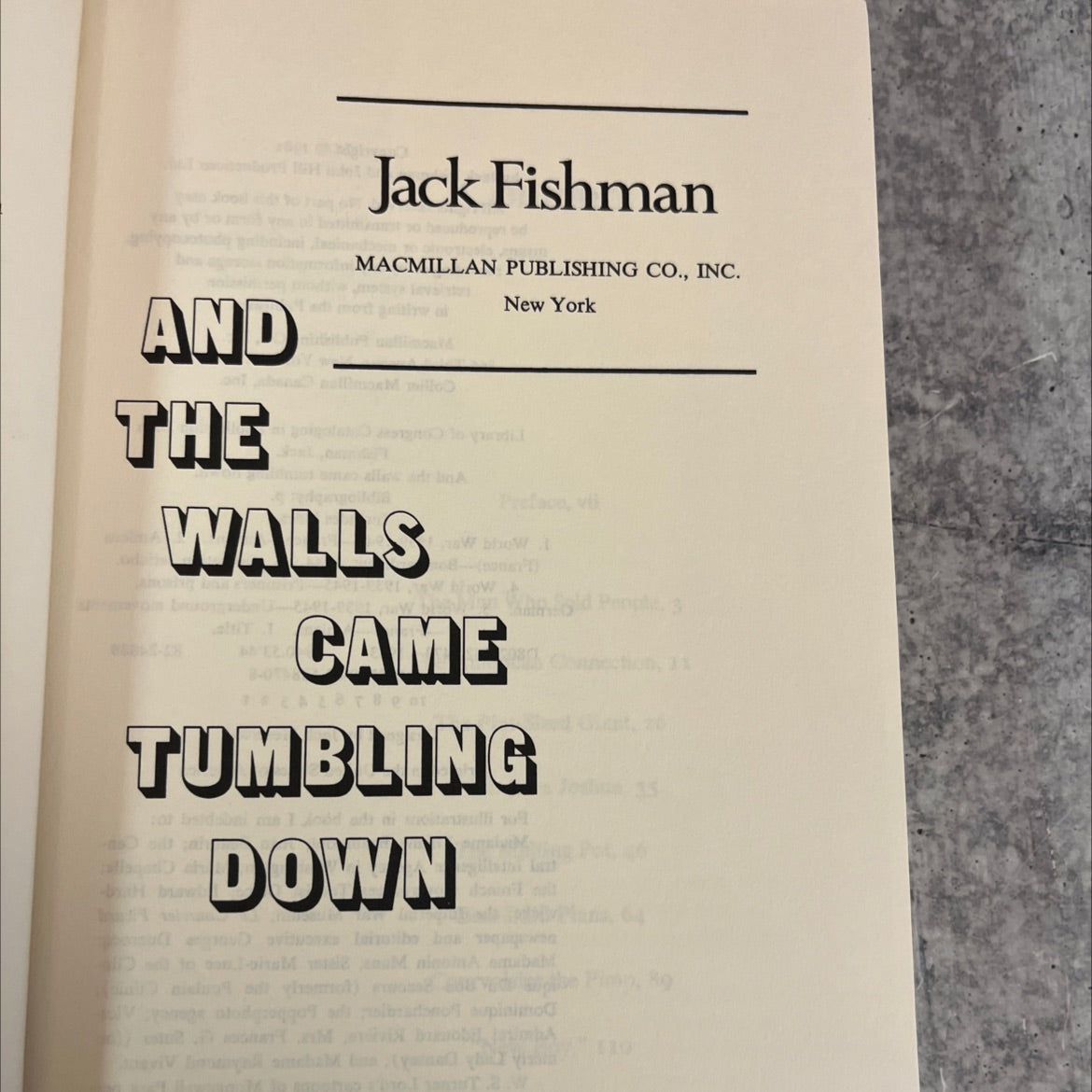 and the walls came tumbling down book, by Jack Fishman, 1982 Hardcover image 2