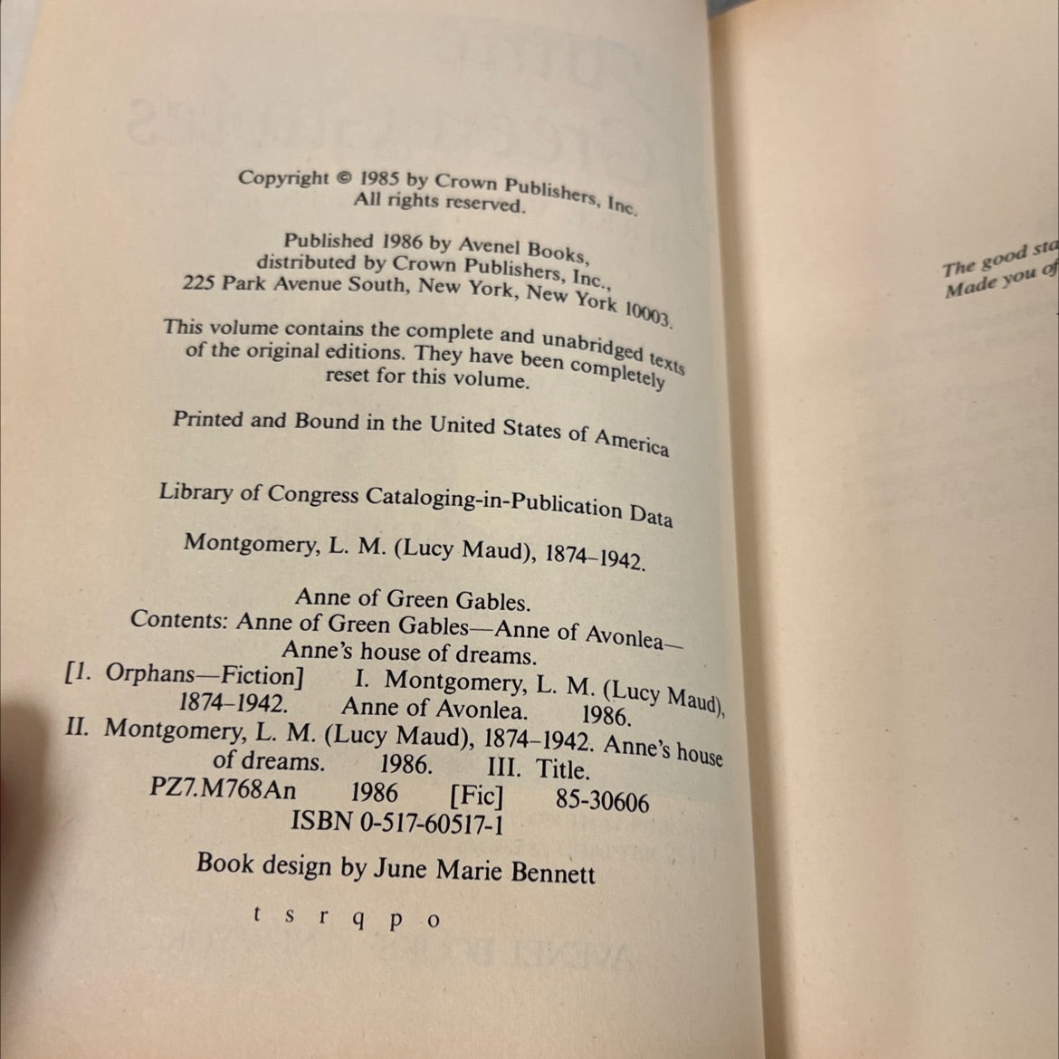 anne of green gables three volumes in one book, by lucy maud montgomery, 1986 Hardcover image 3