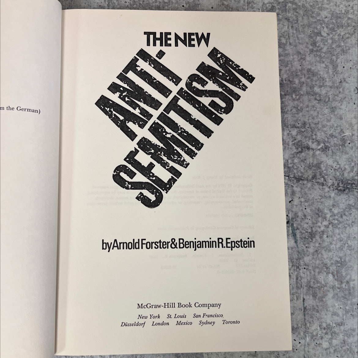 anti-the new semitism book, by Arnold Forster & Benjamin R. Epstein, 1974 Hardcover, Vintage image 2