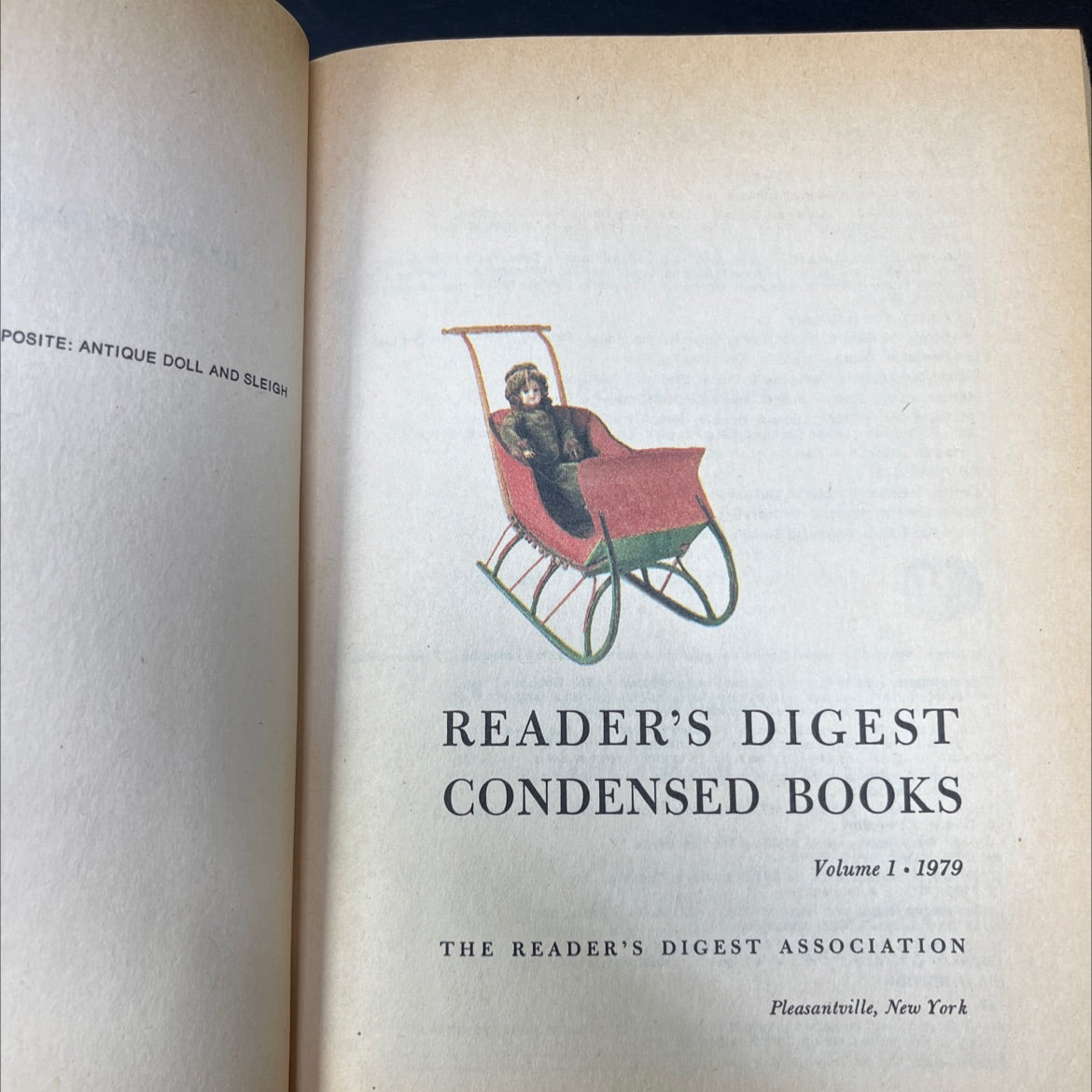 antique doll and sleigh reader's digest condensed books volume 1 book, by various, 1979 Hardcover image 2