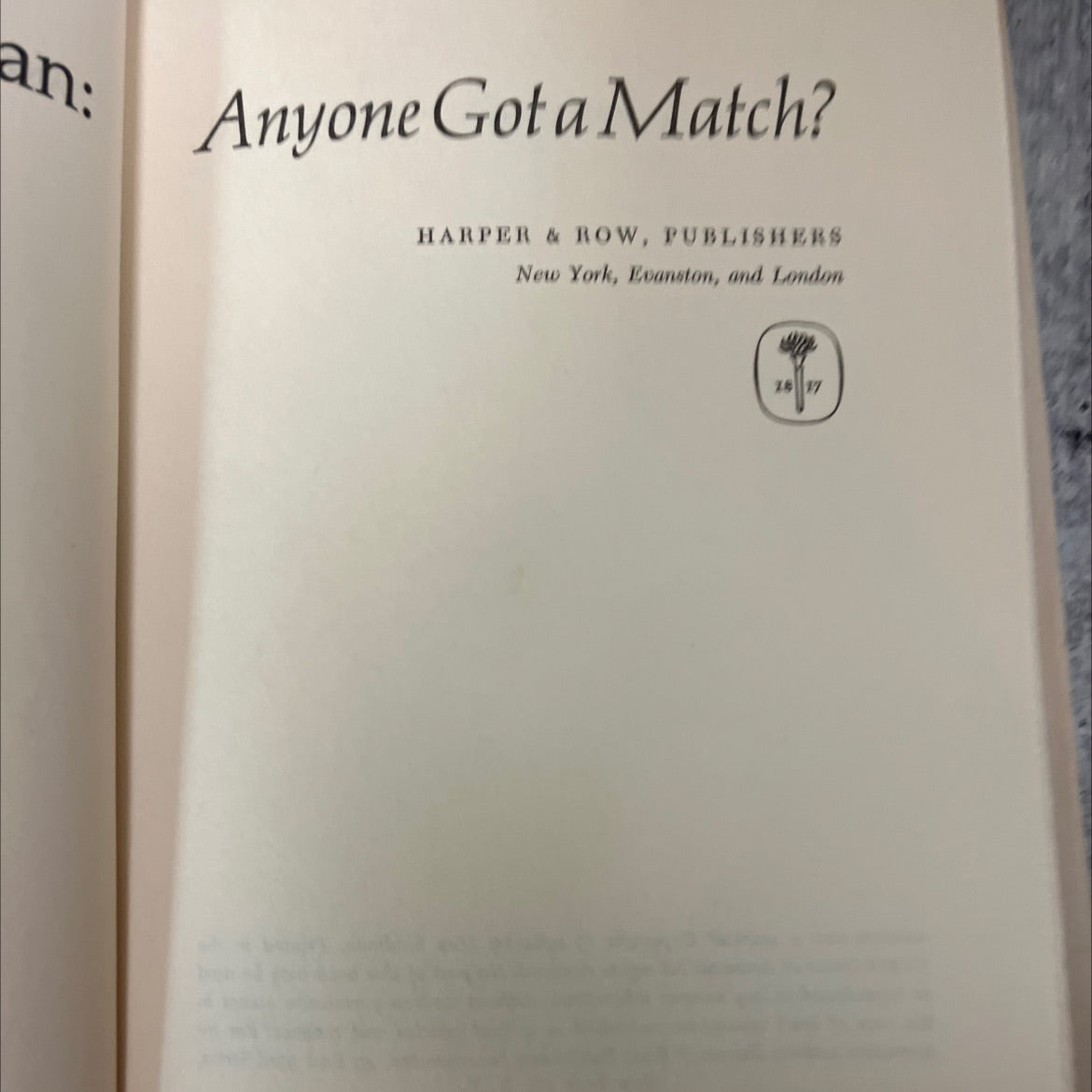 anyone got a match? book, by Max Shulman, 1964 Hardcover image 2