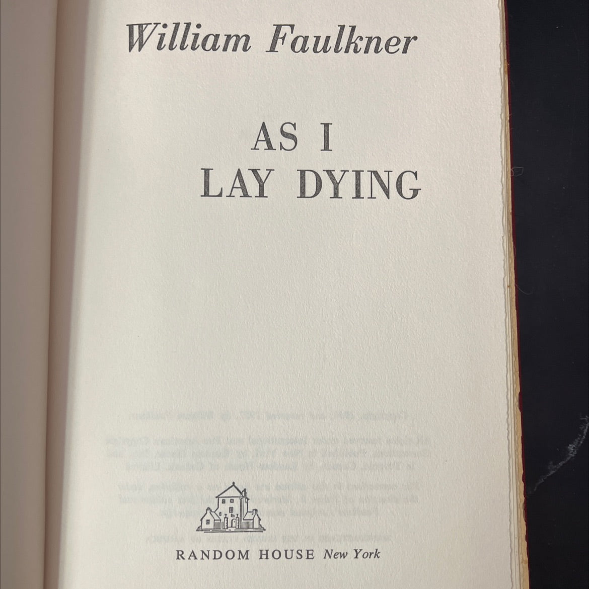 as i lay dying book, by William Faulkner, 1957 Hardcover, Vintage image 2