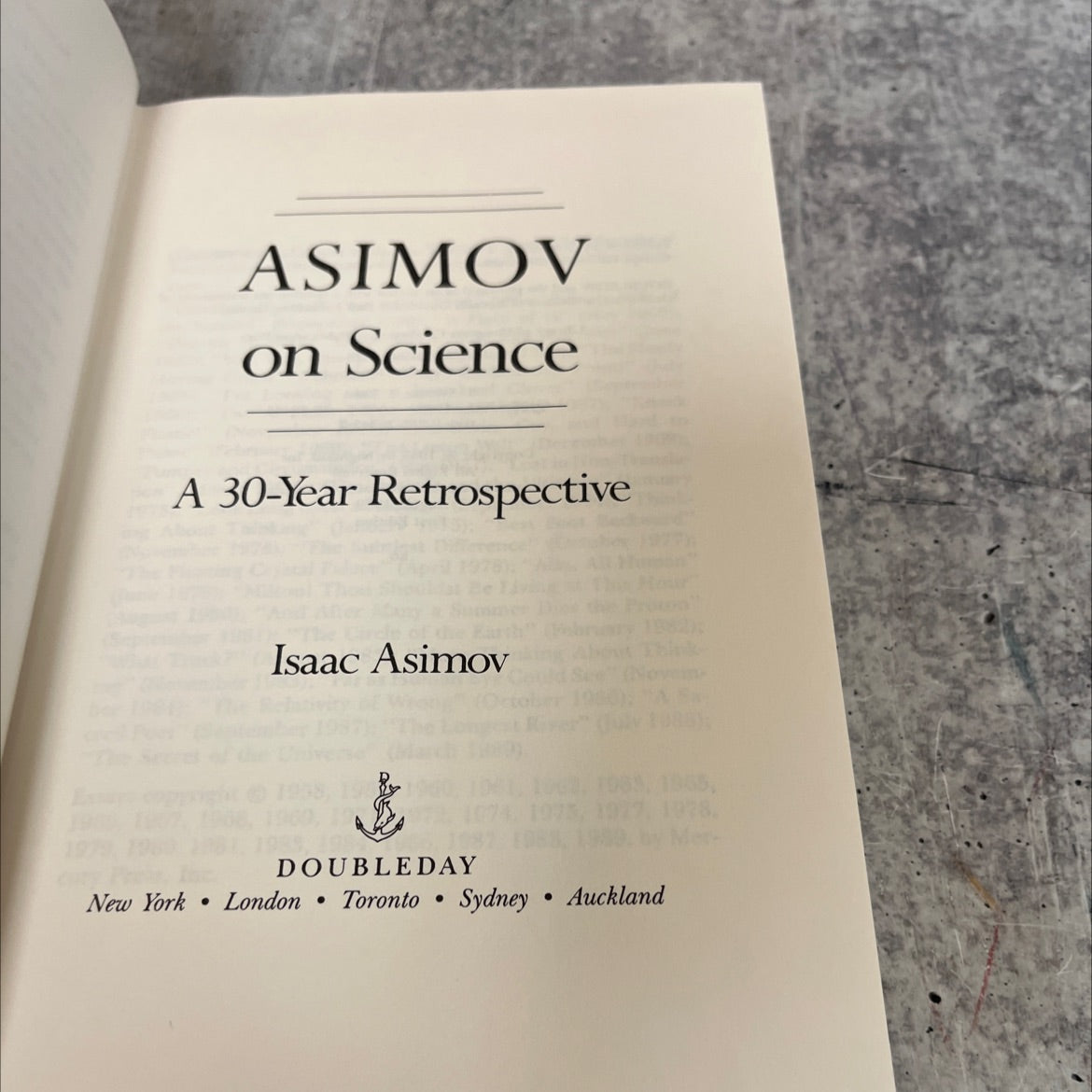 asimov on science book, by isaac asimov, 1989 Hardcover image 2