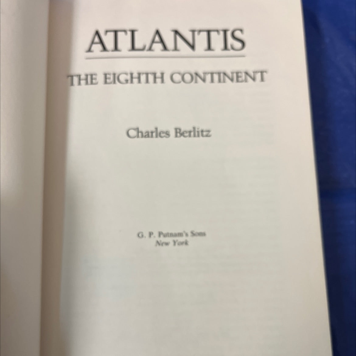 atlantis the eighth continent book, by Charles Berlitz, 1984 Hardcover image 2