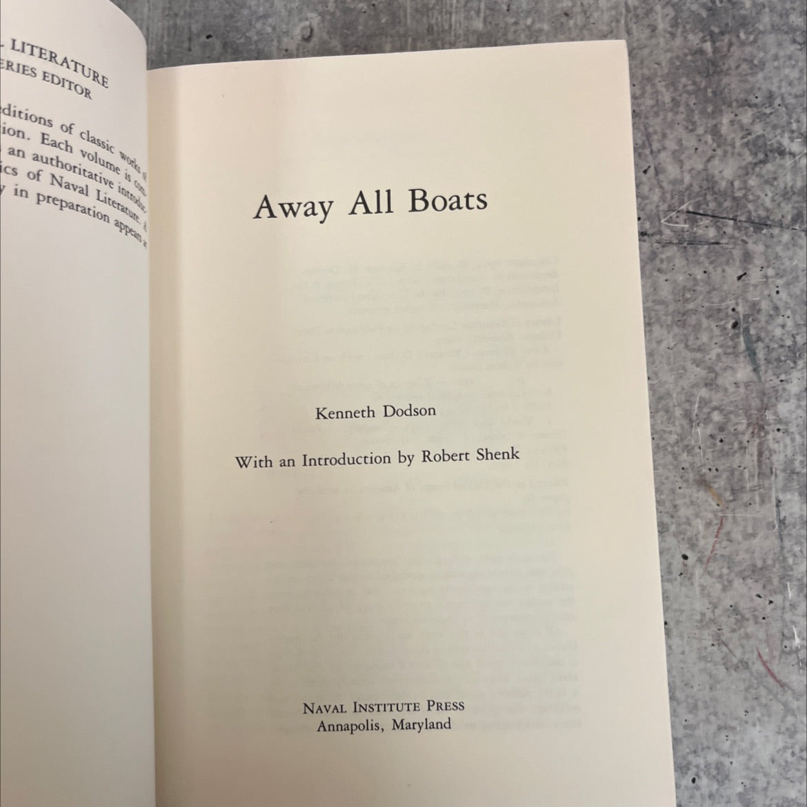 away all boats book, by Kenneth Dodson, 1996 Hardcover image 2