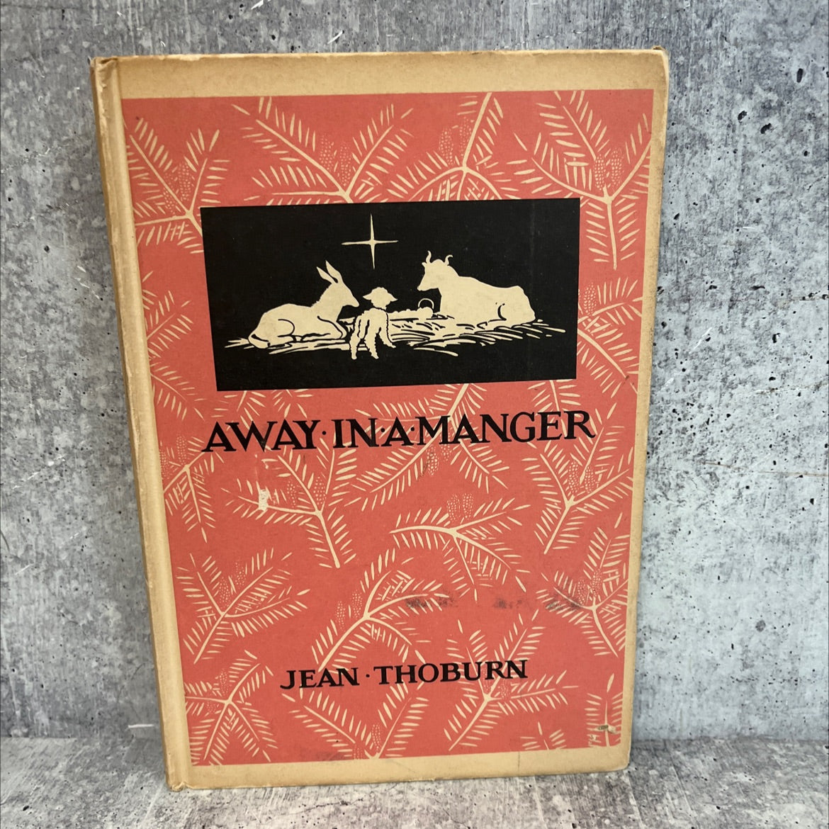 away in a manger christmas verse book, by jean thoburn, 1942 Hardcover image 1