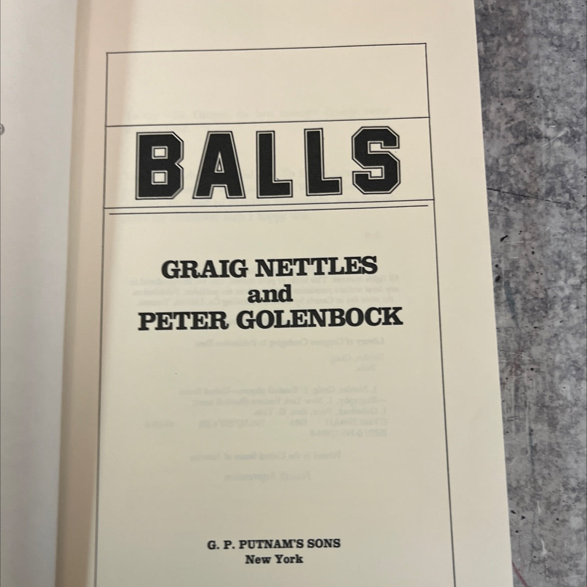 balls book, by graig nettles, 1984 Hardcover image 2