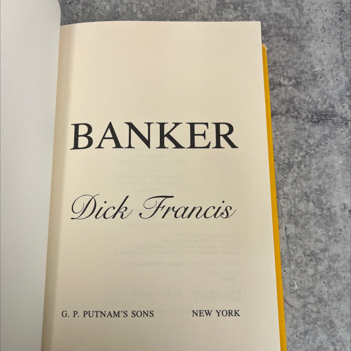 banker book, by Dick Francis, 1983 Hardcover image 2