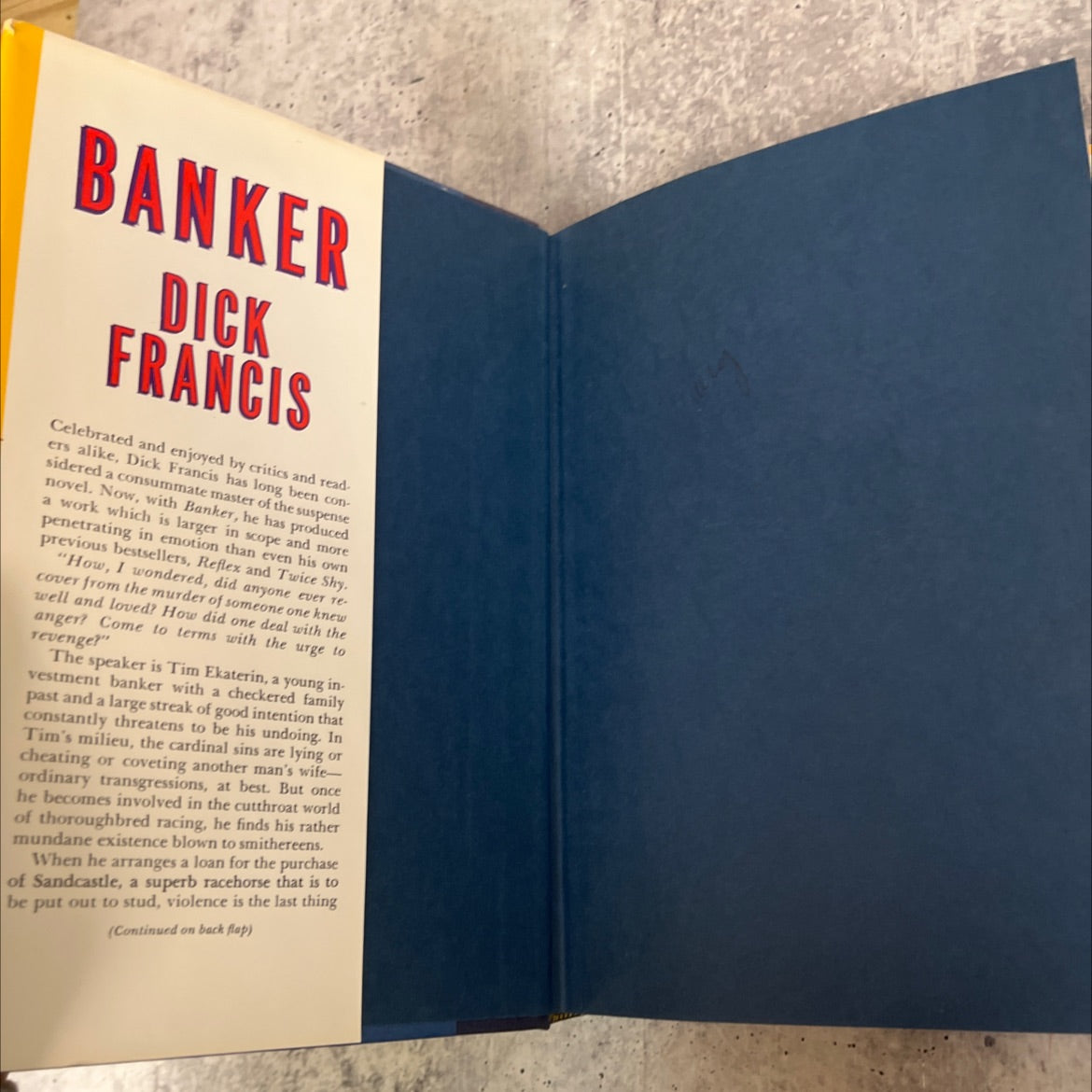 banker book, by Dick Francis, 1983 Hardcover image 4