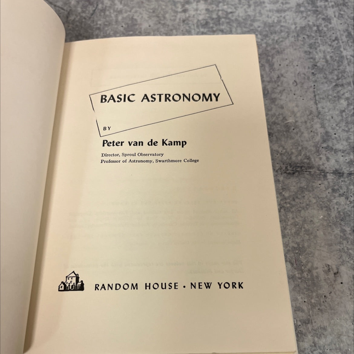 basic astronomy book, by Peter van de Kamp, 1952 Hardcover image 2