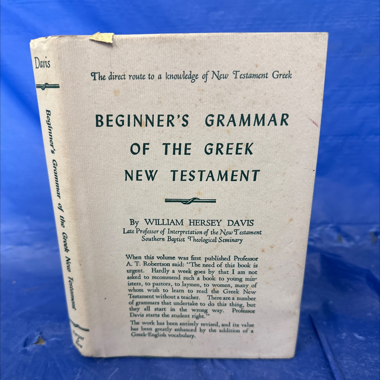 beginner's grammar of the greek new testament book, by william hersey davis, 1923 Hardcover, Vintage image 1