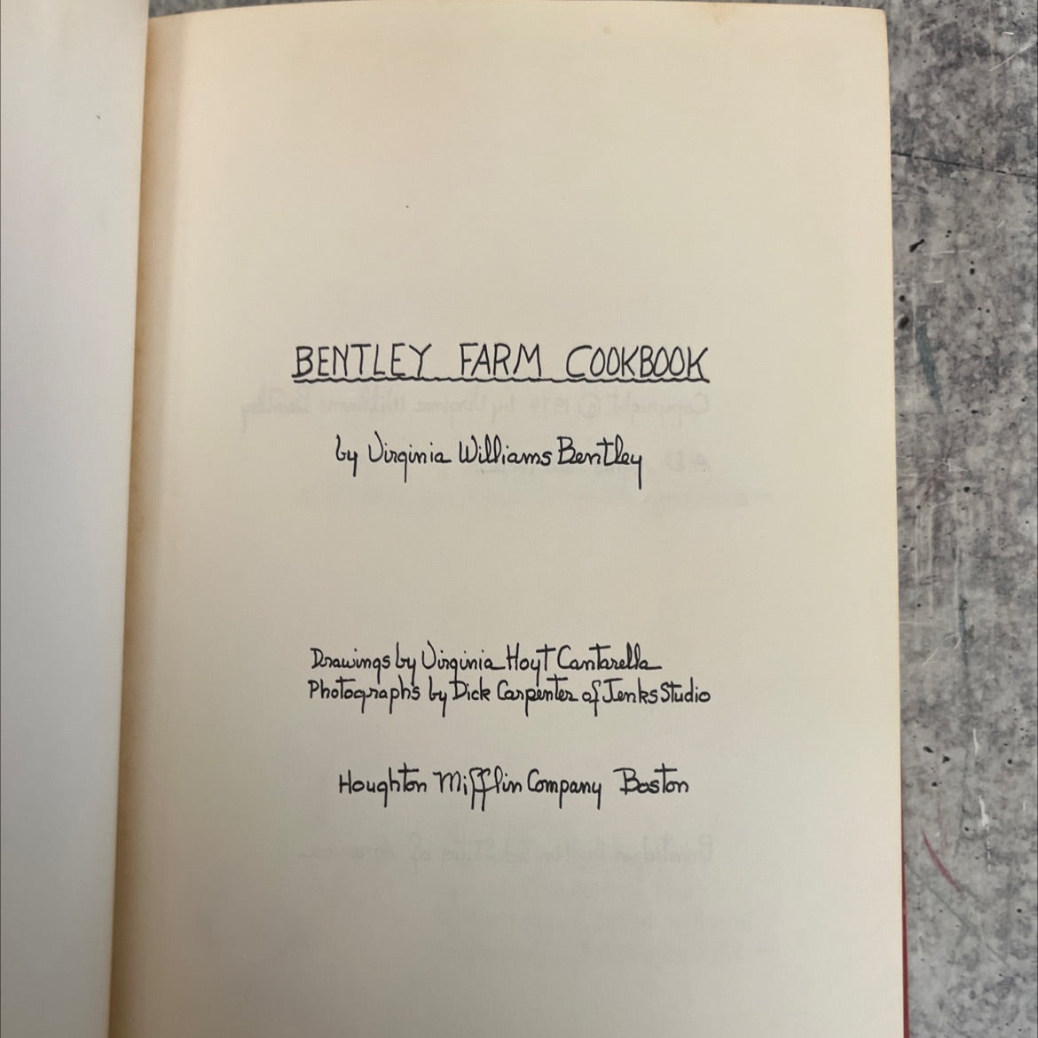 bentley farm cookbook book, by virginia williams bentley, 1974 Hardcover image 2