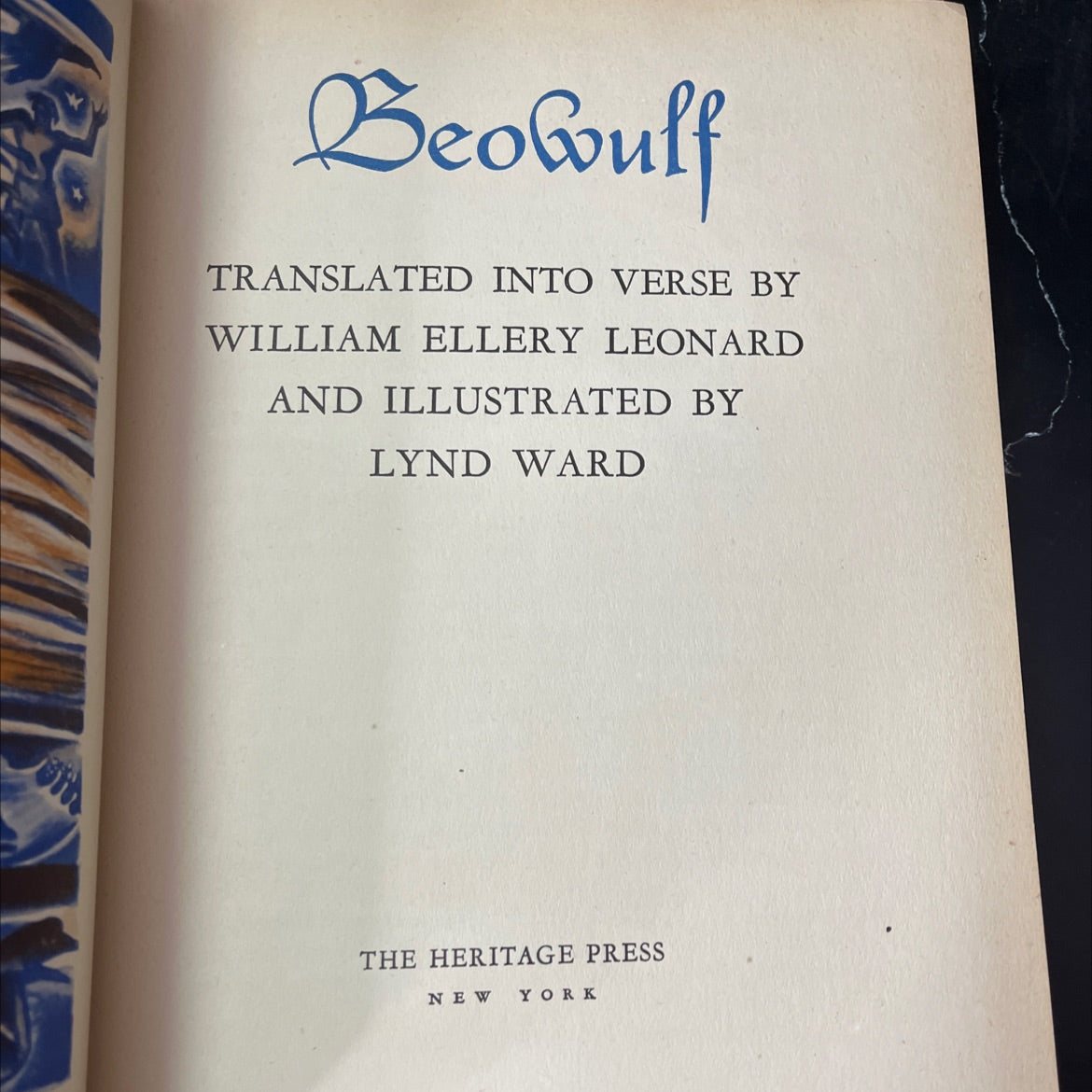 beowulf book, by william ellery leonard, 1939 Hardcover, Antique image 2