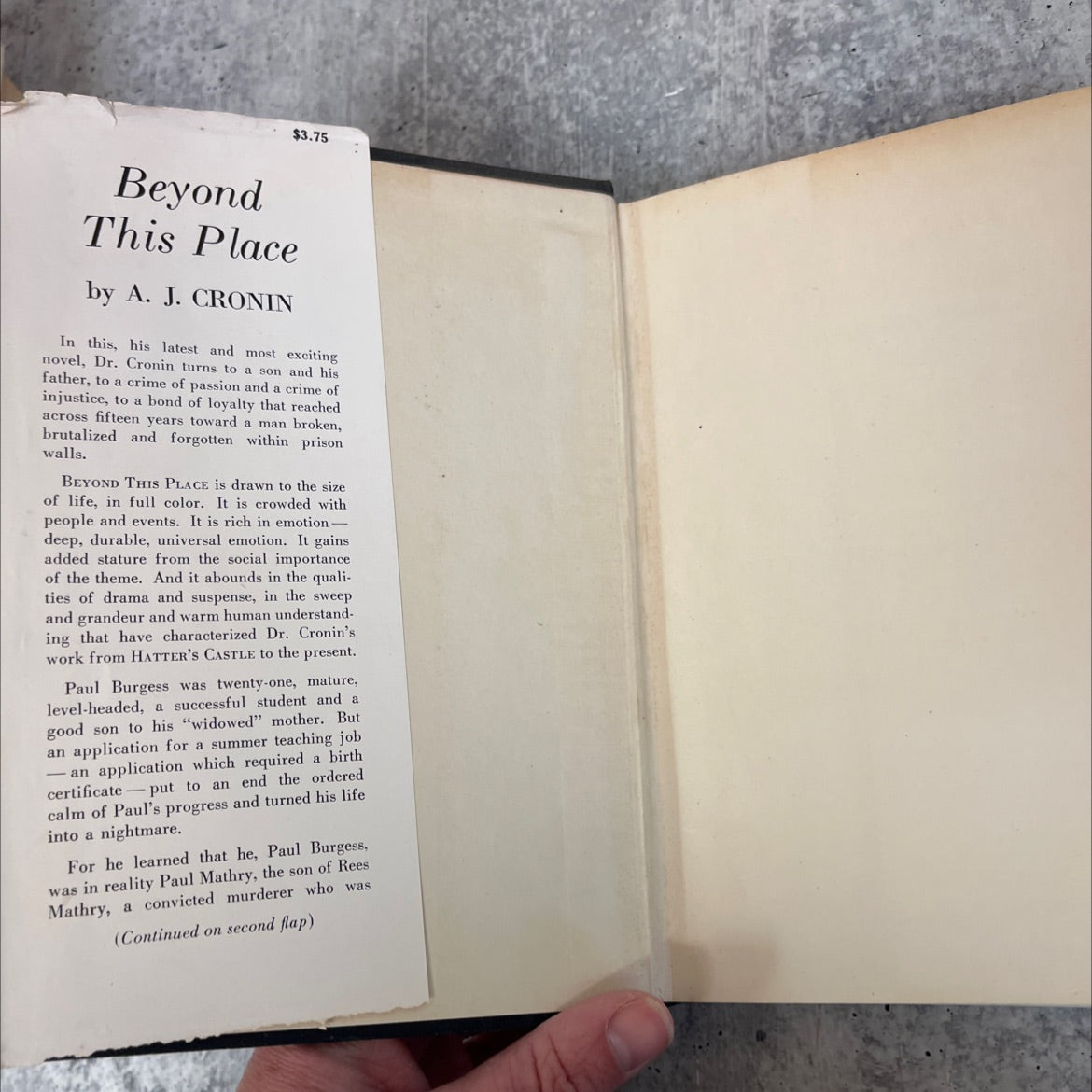 beyond this place book, by a. j. cronin, 1953 Hardcover image 4