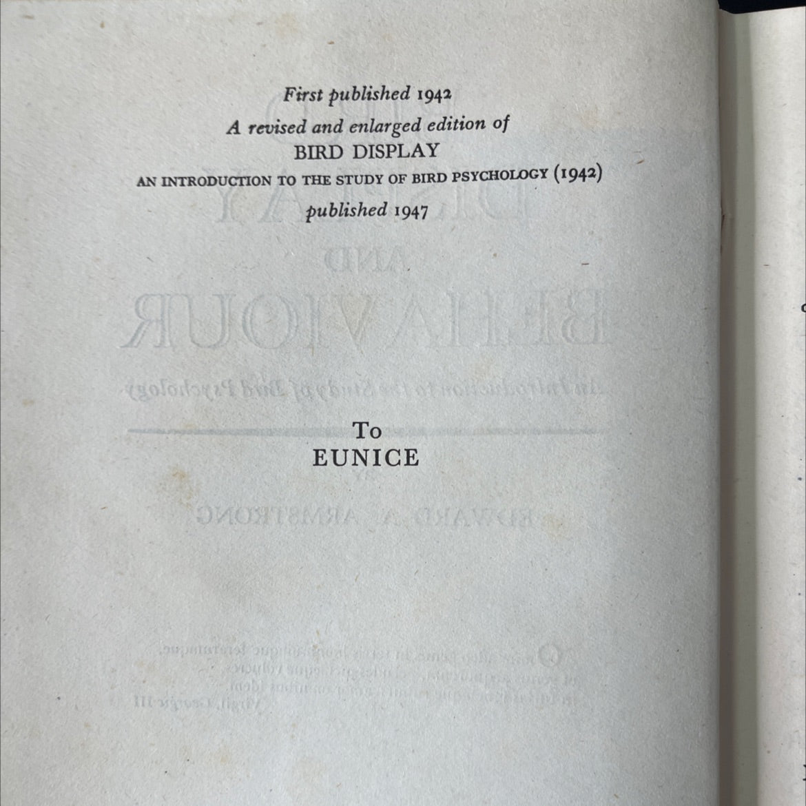 bird display and behaviour an introduction to the study of bird psychology book, by edward a. armstrong, 1947 image 3
