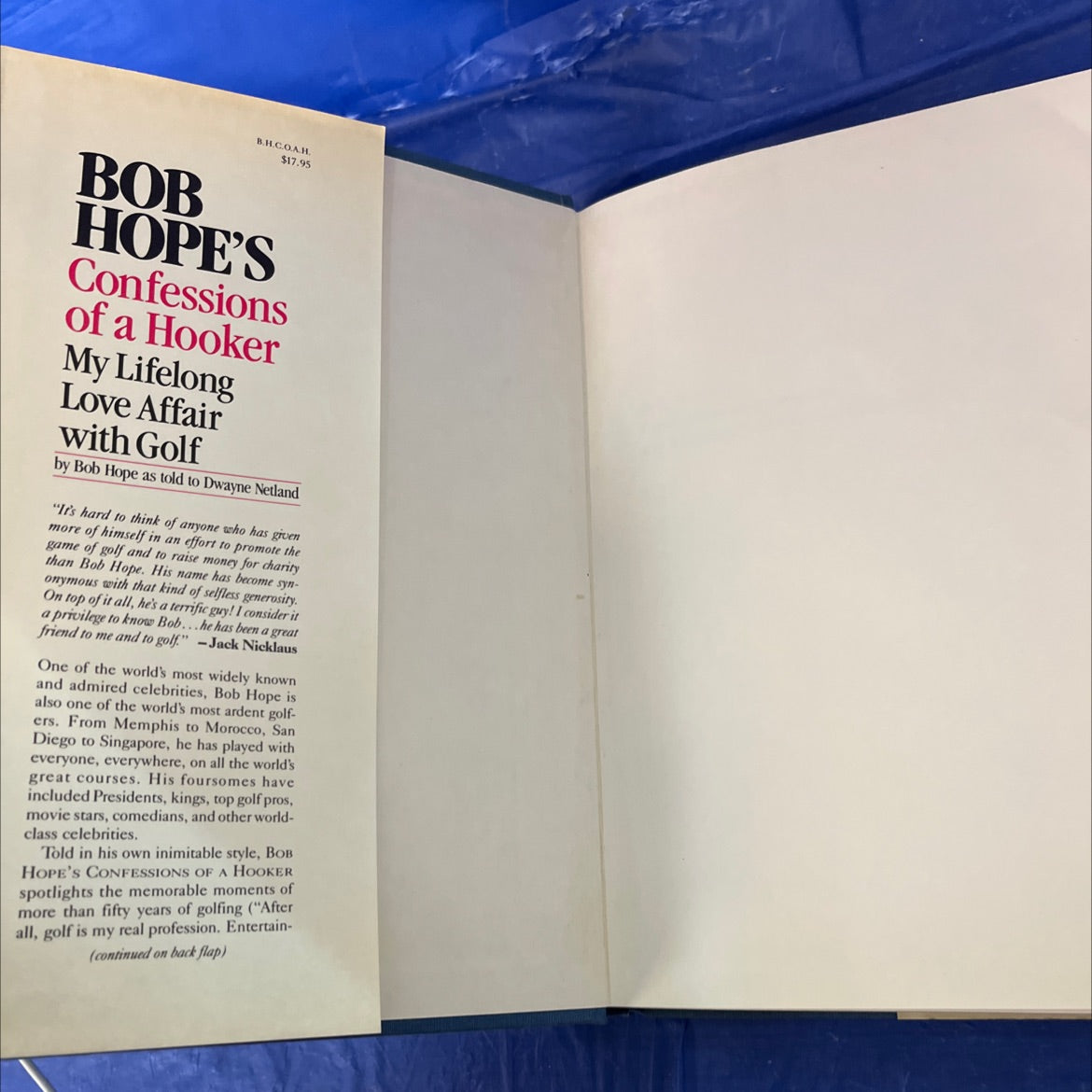 bob hope's confessions of a hooker: my lifelong love affair with golf book, by Bob Hope, 1985 Hardcover image 4