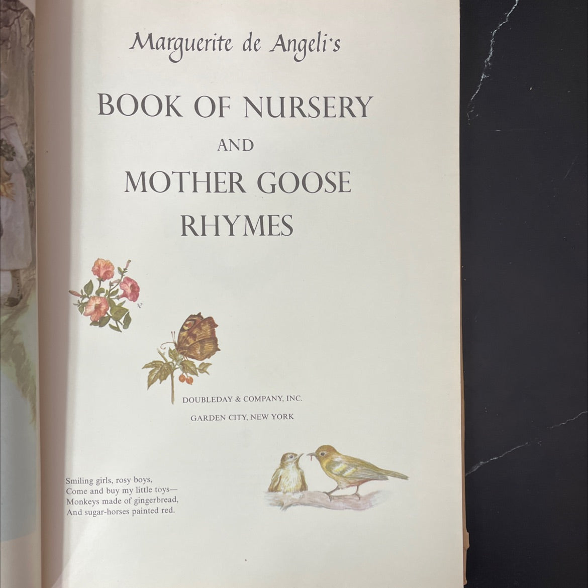 book of nursery and mother goose rhymes book, by Marguerite de Angeli, 1954 Hardcover, Vintage image 2