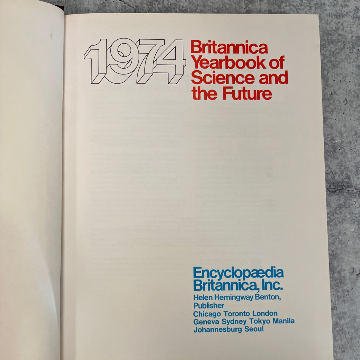 britannica yearbook of science and the future book, by encyclopædia britannica, inc., 1974 Hardcover, Vintage image 2