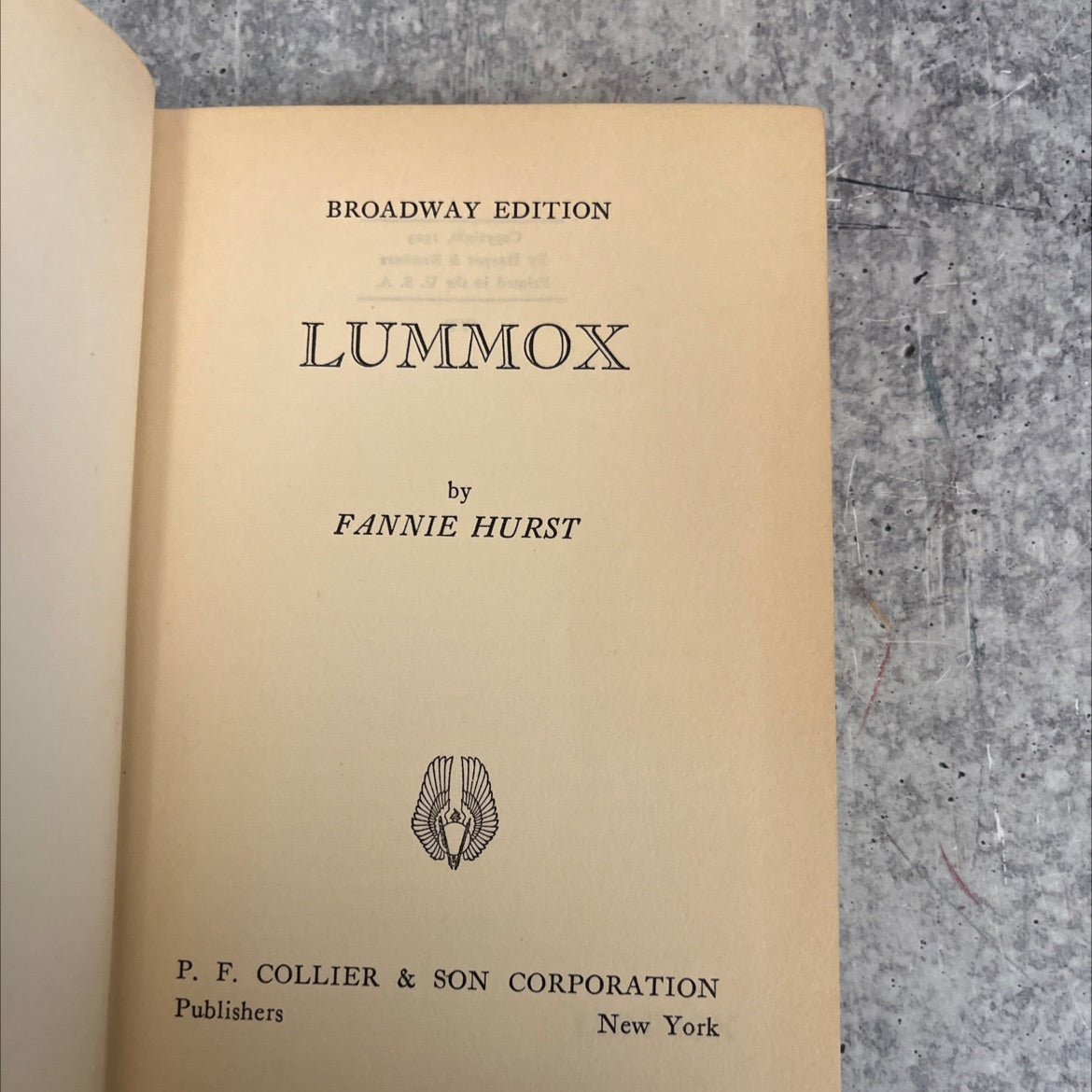 broadway edition lummox book, by fannie hurst, 1923 Hardcover image 2