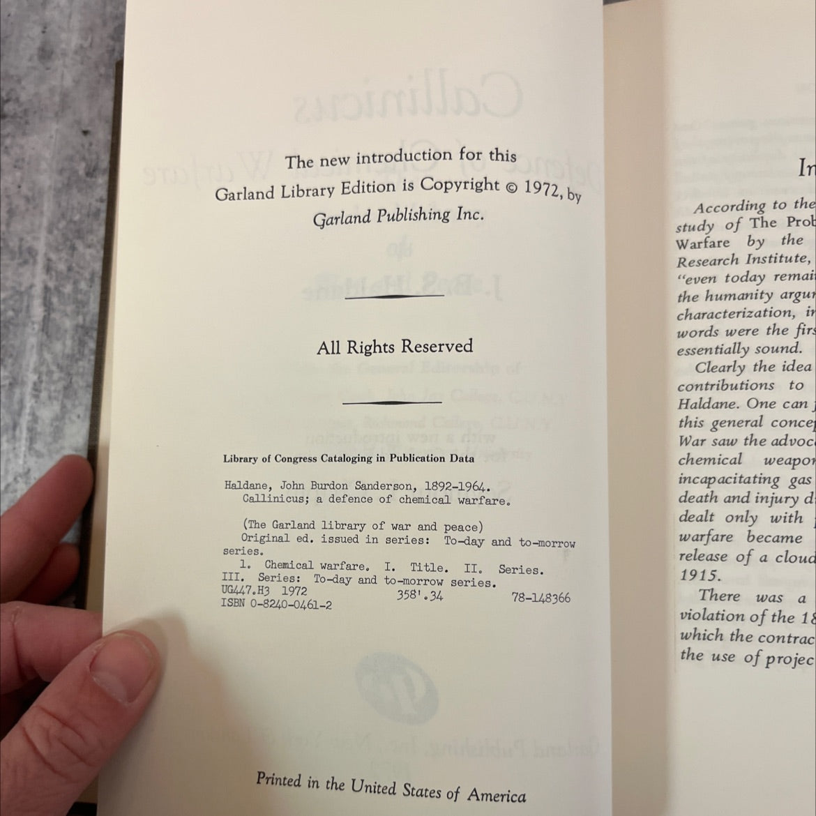 callinicus; a defence of chemical warfare book, by j. b. s. haldane, 1972 Hardcover image 3