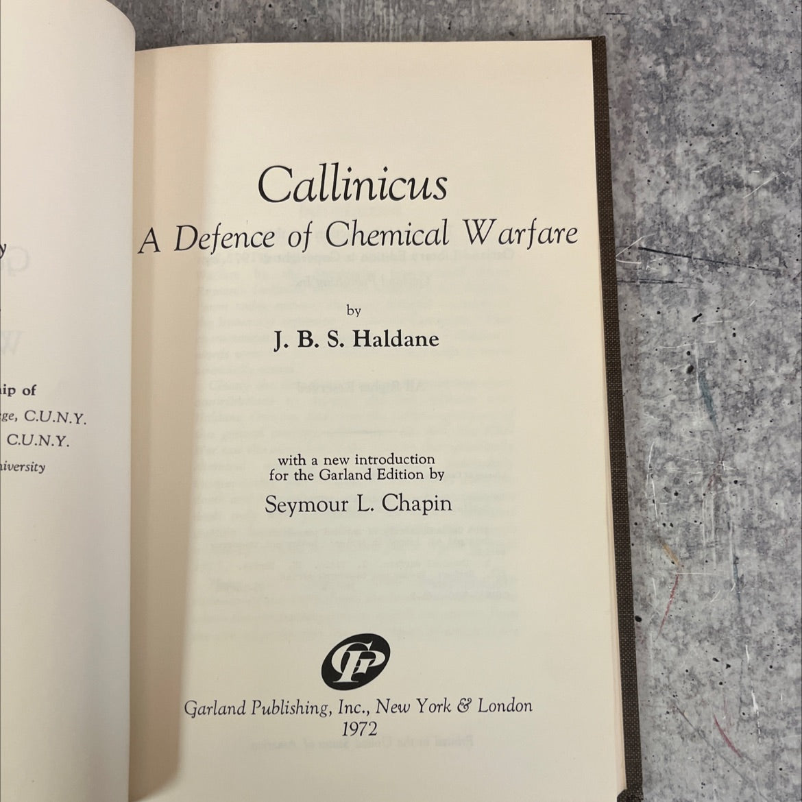 callinicus; a defence of chemical warfare book, by j. b. s. haldane, 1972 Hardcover image 2