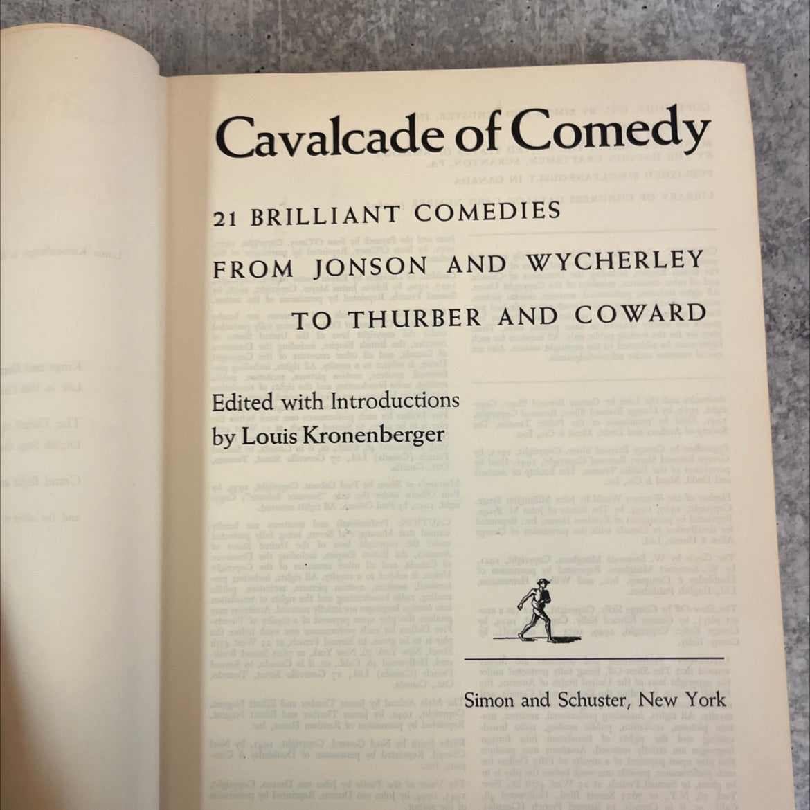 cavalcade of comedy book, by Louis Kronenberger, 1953 Hardcover image 2