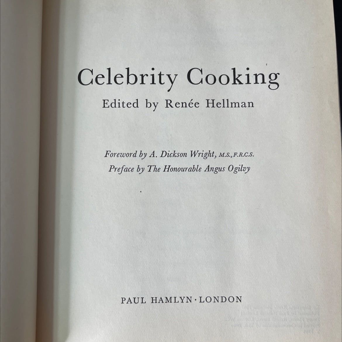 celebrity cooking book, by renée hellman, 1967 Hardcover, Vintage image 2