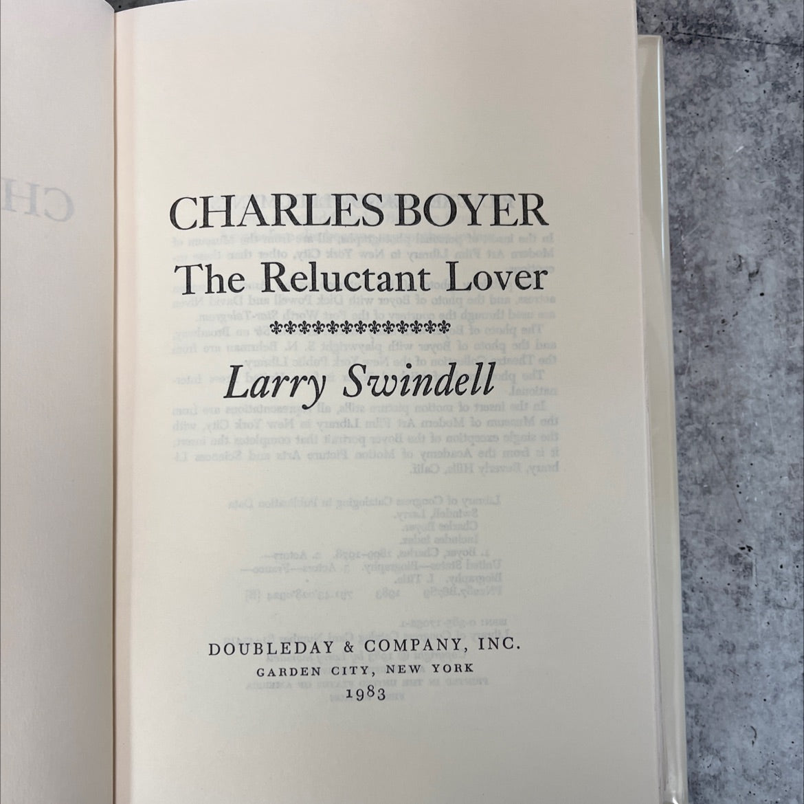 charles boyer book, by larry swindell, 1983 Hardcover, First Edition, Vintage image 2