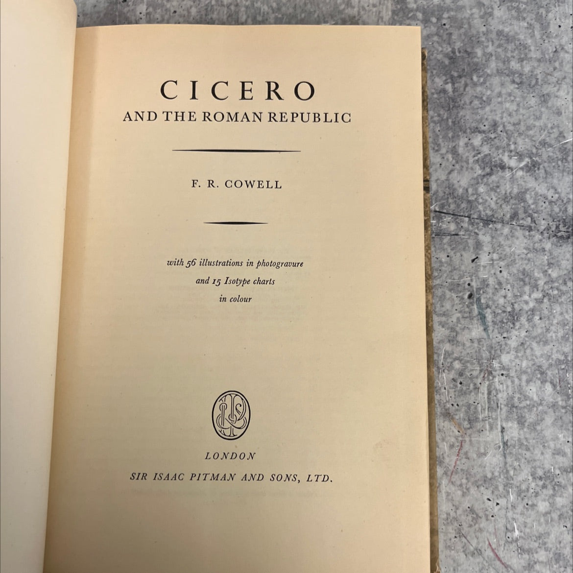 cicero and the roman republic book, by f. r. cowell, 1948 Hardcover image 2