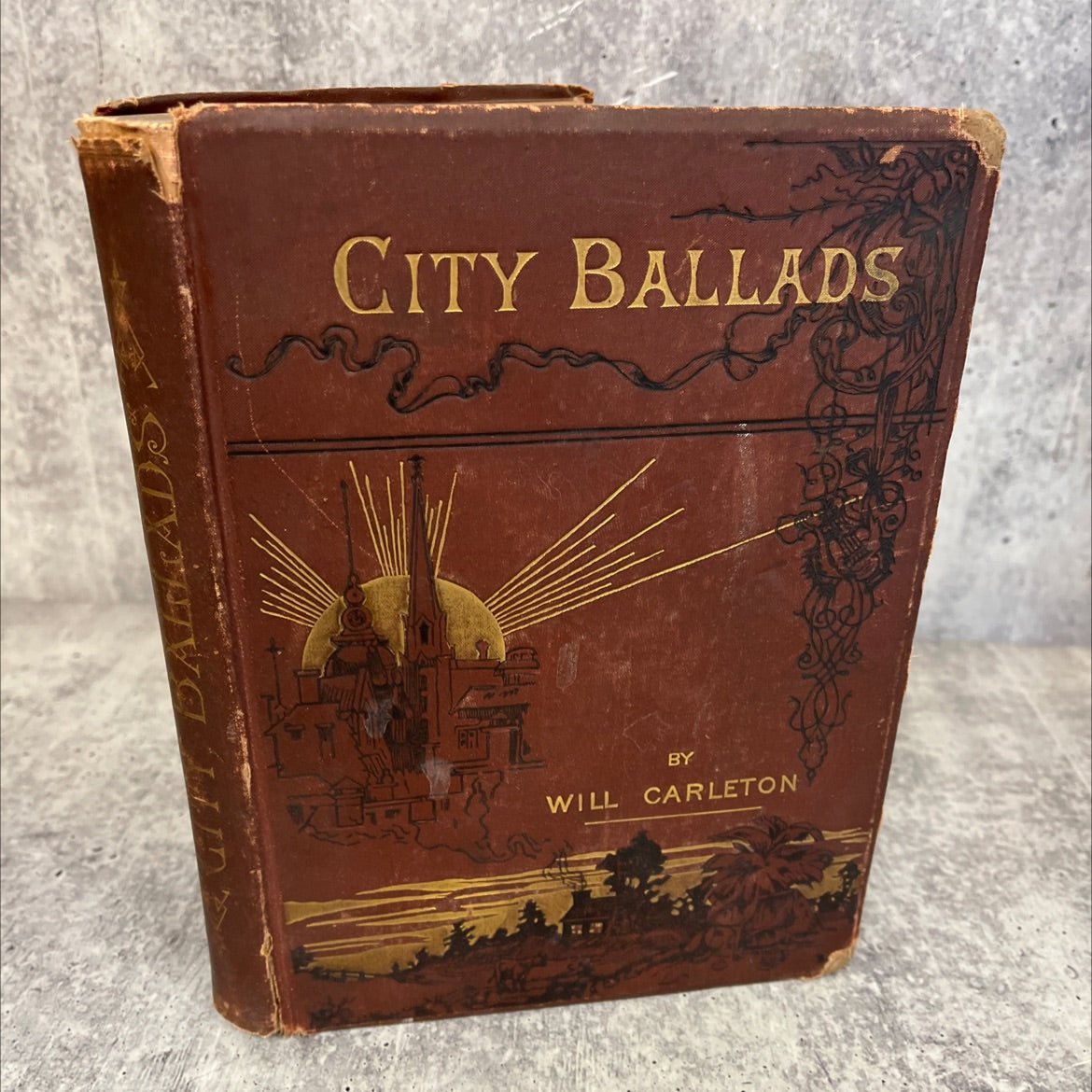 city ballads book, by will carleton, 1885 Hardcover, Rare, Antique image 1