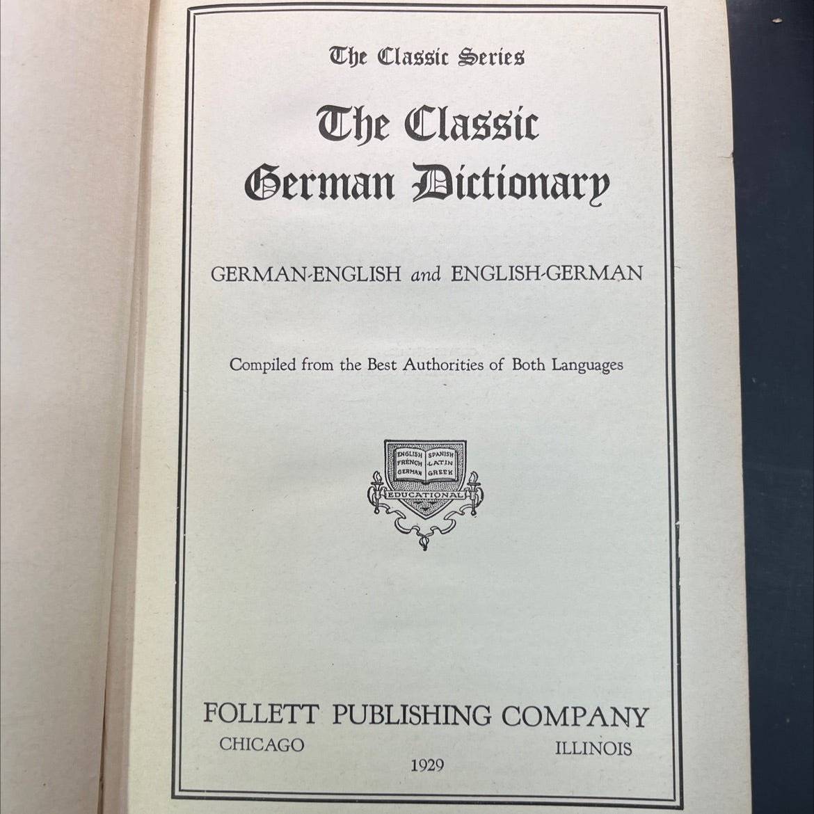 classic german dictionary german-english and english-german book, by Follett Publishing Company, 1929 Hardcover, Rare, image 2